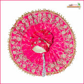 Brocade Lace Moti Work Magenta Laddu Gopal Poshak With Pagdi & Patka